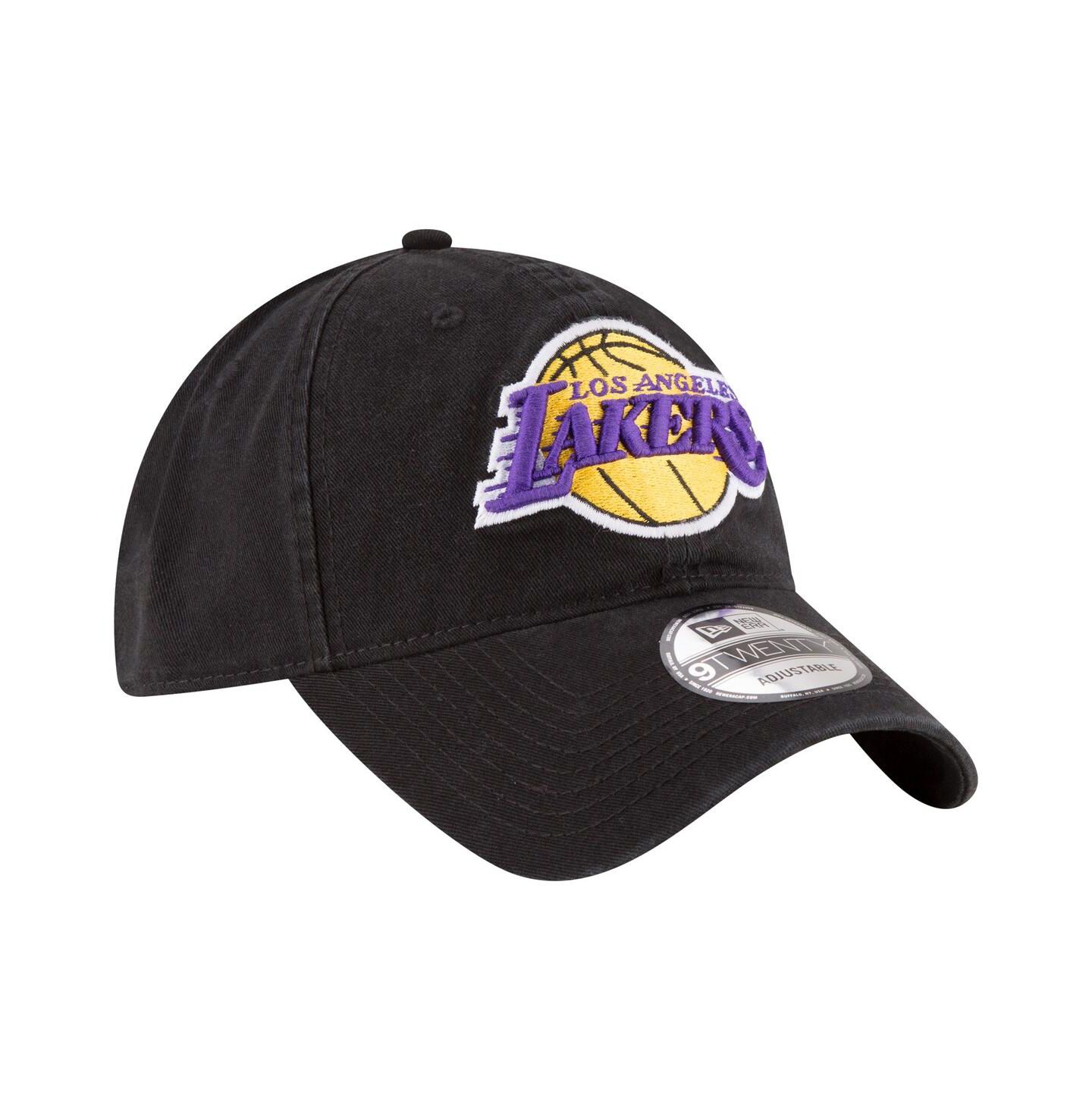 Мужская кепка New Era Black Los Angeles Lakers Team 2.0 9TWENTY Adjustable Hat — фото 3