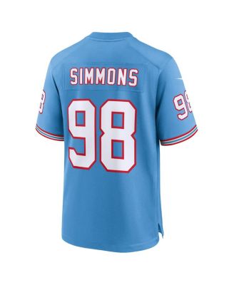 Big Boys Jeffery Simmons Light Blue Tennessee Titans Game Jersey