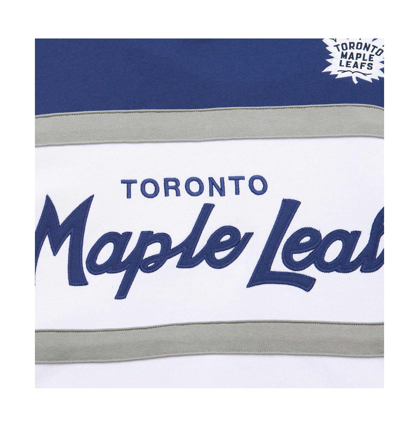 Мужское худи Mitchell & Ness White, Blue Toronto Maple Leafs Head Coach Pullover — фото 4