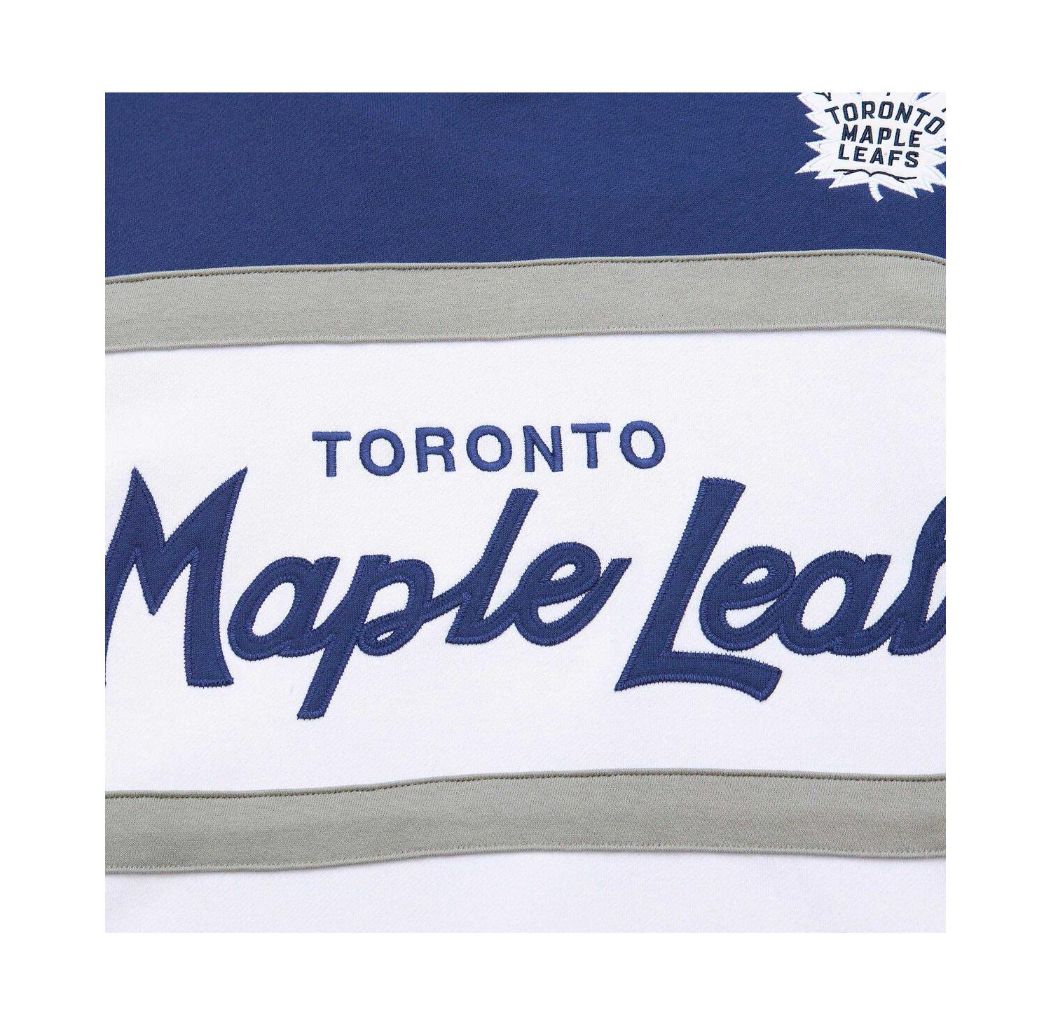 Men's White, Blue Toronto Maple Leafs Head Coach Pullover Hoodie