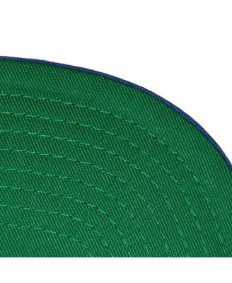 Men's White, Royal Golden State Warriors Retro Sport Colorblock Script Snapback Hat