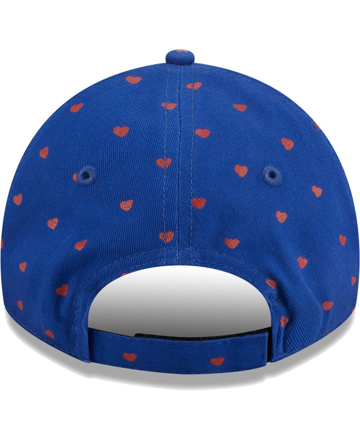 Shop New Era Girls Youth  Royal New York Giants Hearts 9twenty Adjustable Hat