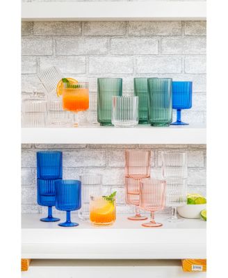 Mesa Double Old Fashioned Cobalt Glasses, Set of 6