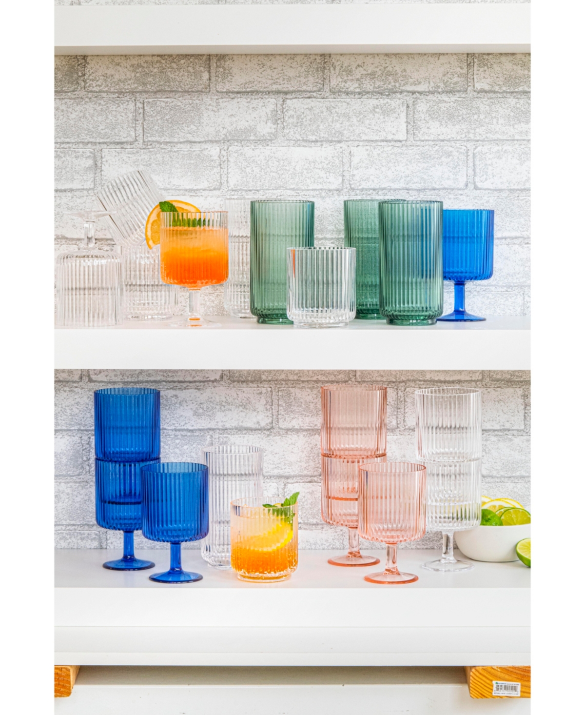 TarHong Mesa Dof Cobalt Glasses, Set of 6