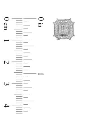 Men's Diamond Hexagon Halo Cluster Stud Earrings (1/6 ct. t.w.) in 10k White Gold