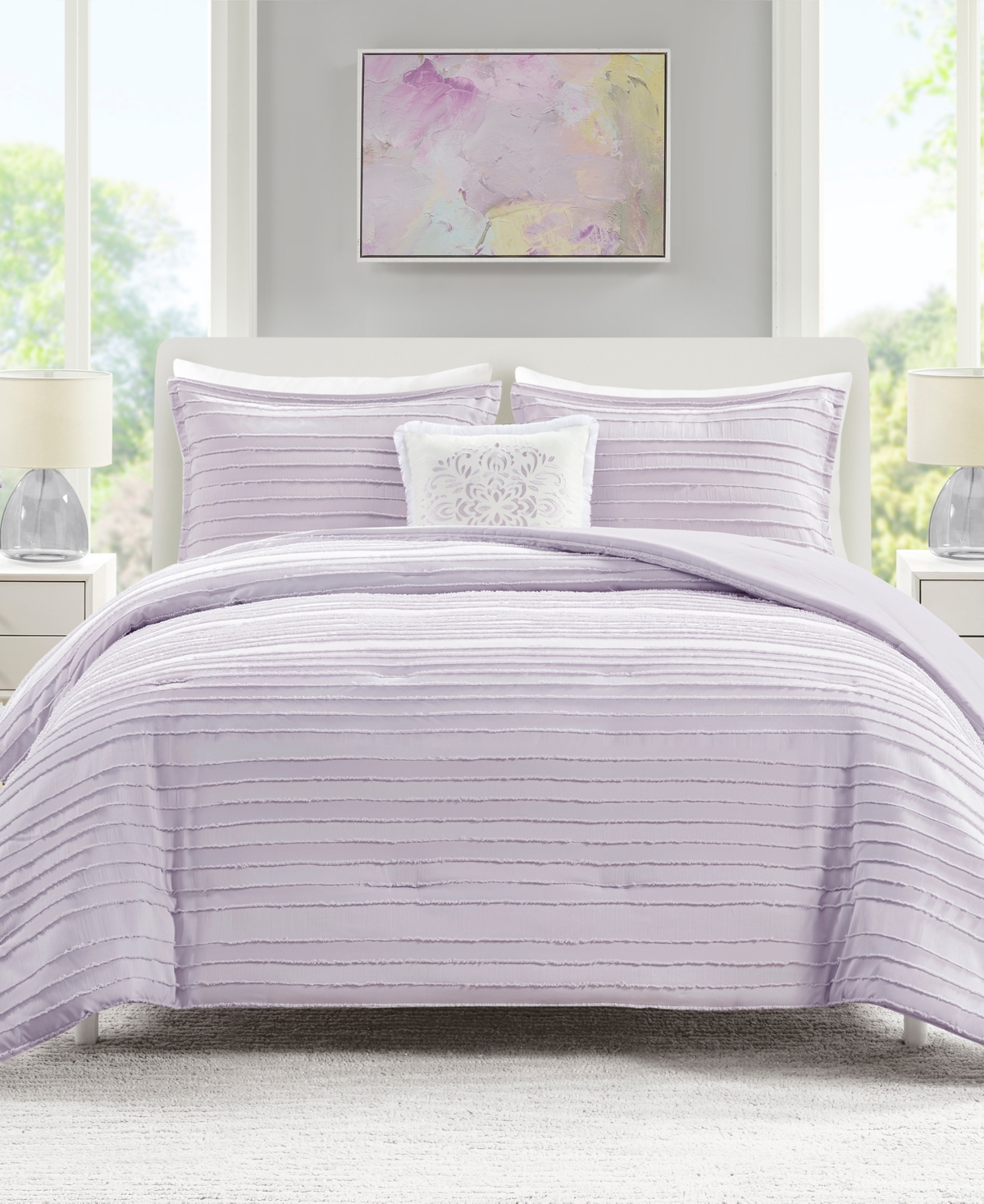 Shop Jla Home Ottie 4-pc. Comforter Set, Created For Macys In Purple