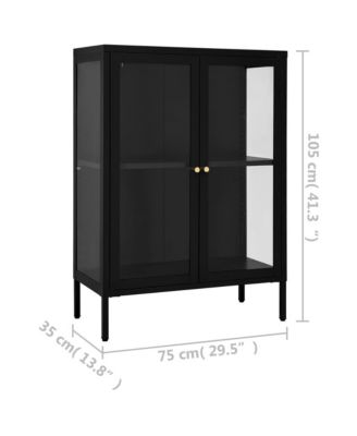 Sideboard Black 29.5"x13.8"x41.3" Steel and Glass