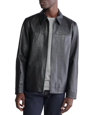 Calvin Klein - Men's Leather Zip-Front Jacket