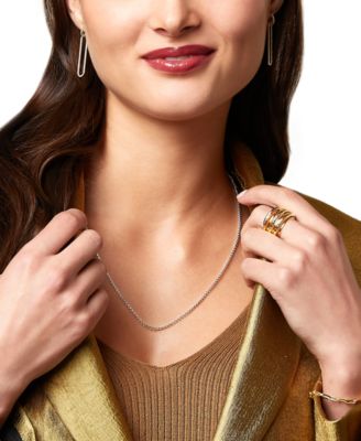 Rounded Box Link 22" Chain Necklace (2mm) in Sterling Silver or 18k Gold-Plated Over Sterling Silver