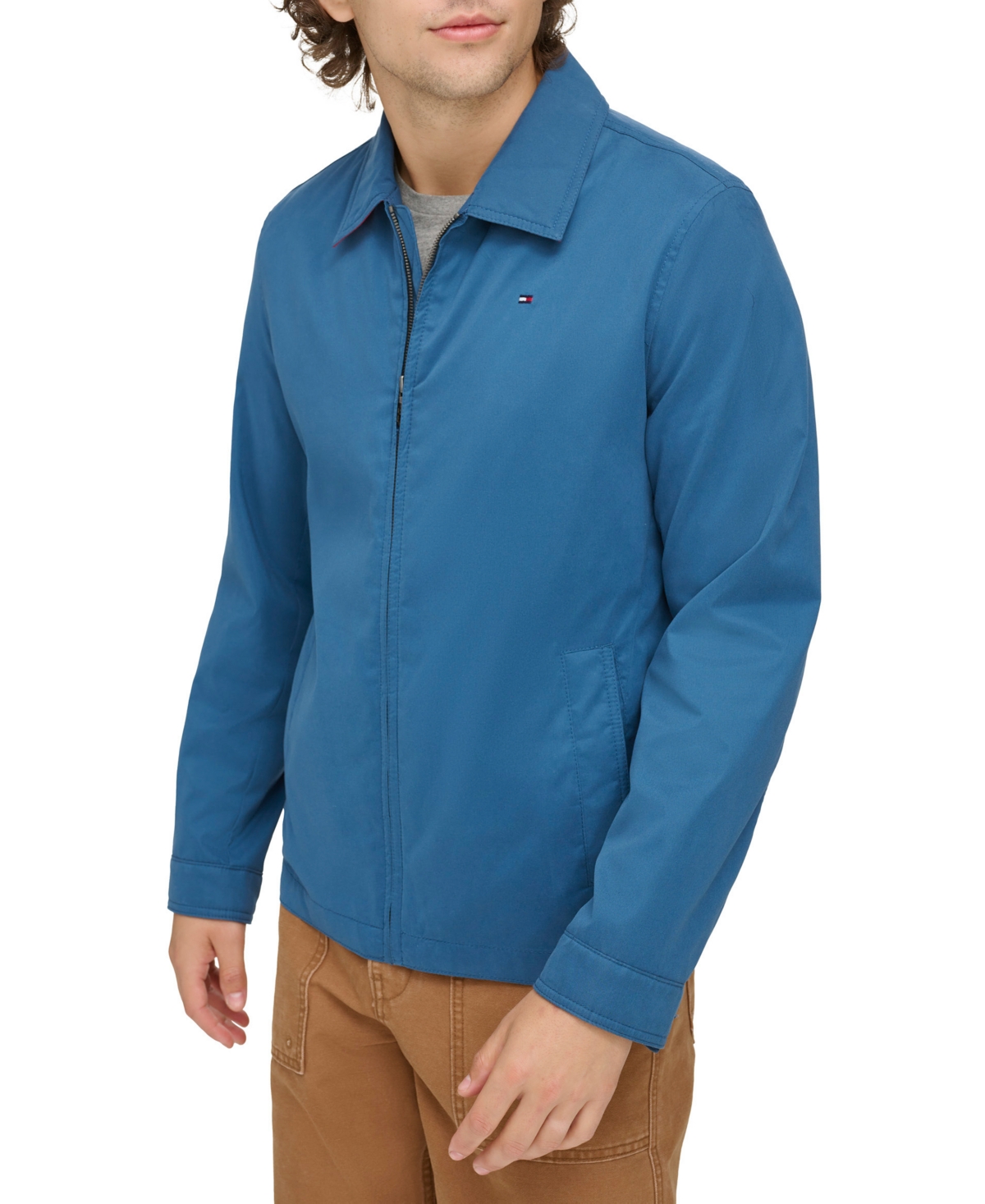 Tommy Hilfiger Men's Lightweight Full Zip-front Jacket In Blissful Blue