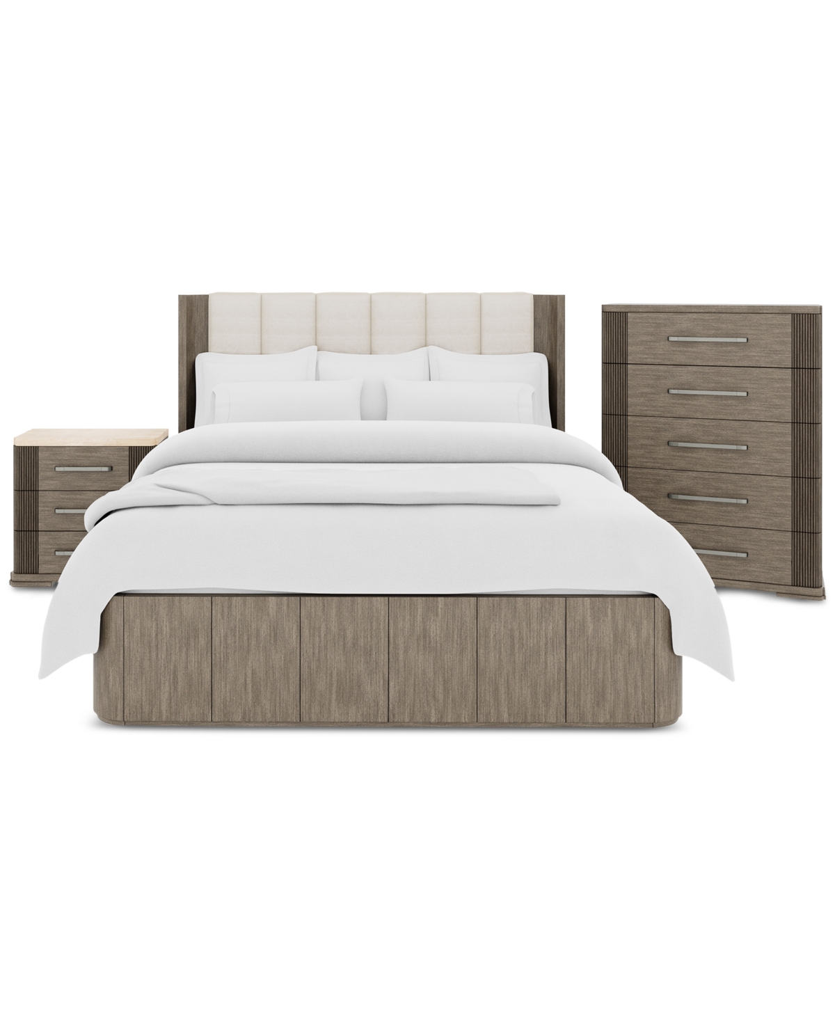Shop Macy's Frandlyn 3pc Bedroom Set (king Bed + Chest + Stone Top Nightstand) In No Color