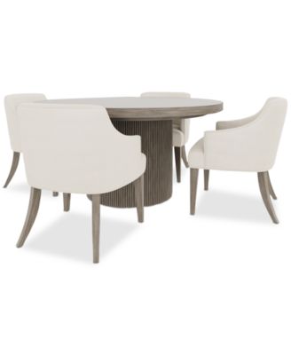 Frandlyn 5pc Dining Set (Round Table + 4 Host Chairs)