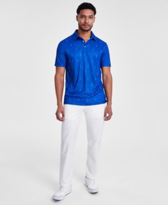 Mens Regular Fit Golfer Print Tech Polo Shirt Solid Tech Pants Created For Macys