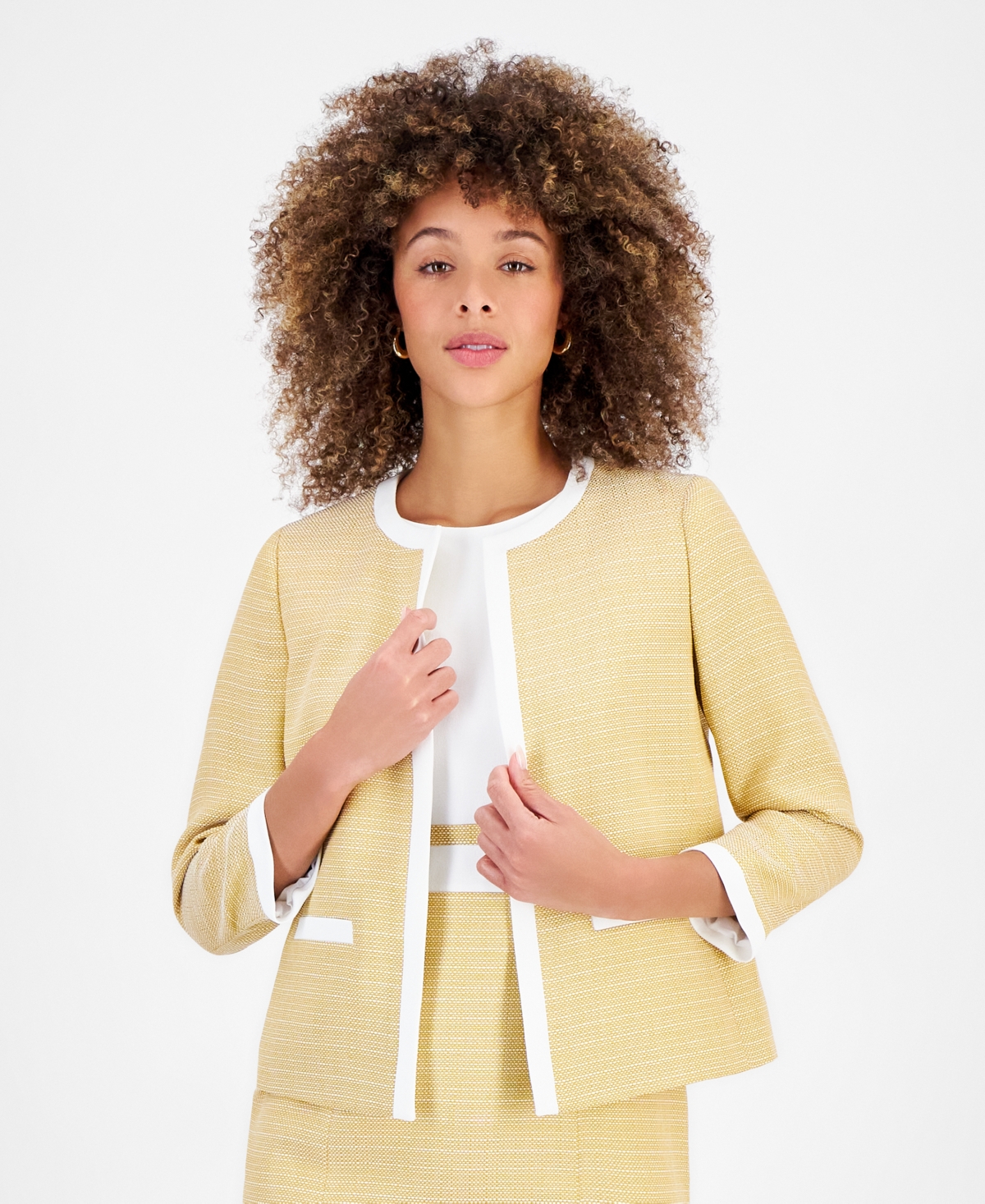 Women's Framed Colorblocked Jacket - Butterscotch/Vanilla Ice