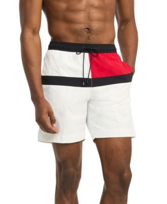 Men's Long Drawstring Flag 7 Swim Trunks