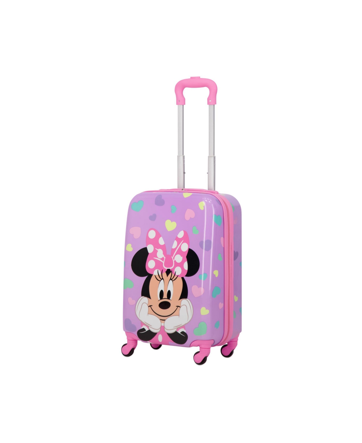 Ful Disney  Minnie Mouse Hearts All Over Print Kids 21" Luggage In Lilac