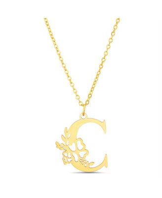 kensie Floral Cut Out Initial Letter Pendant Necklace - C 21$