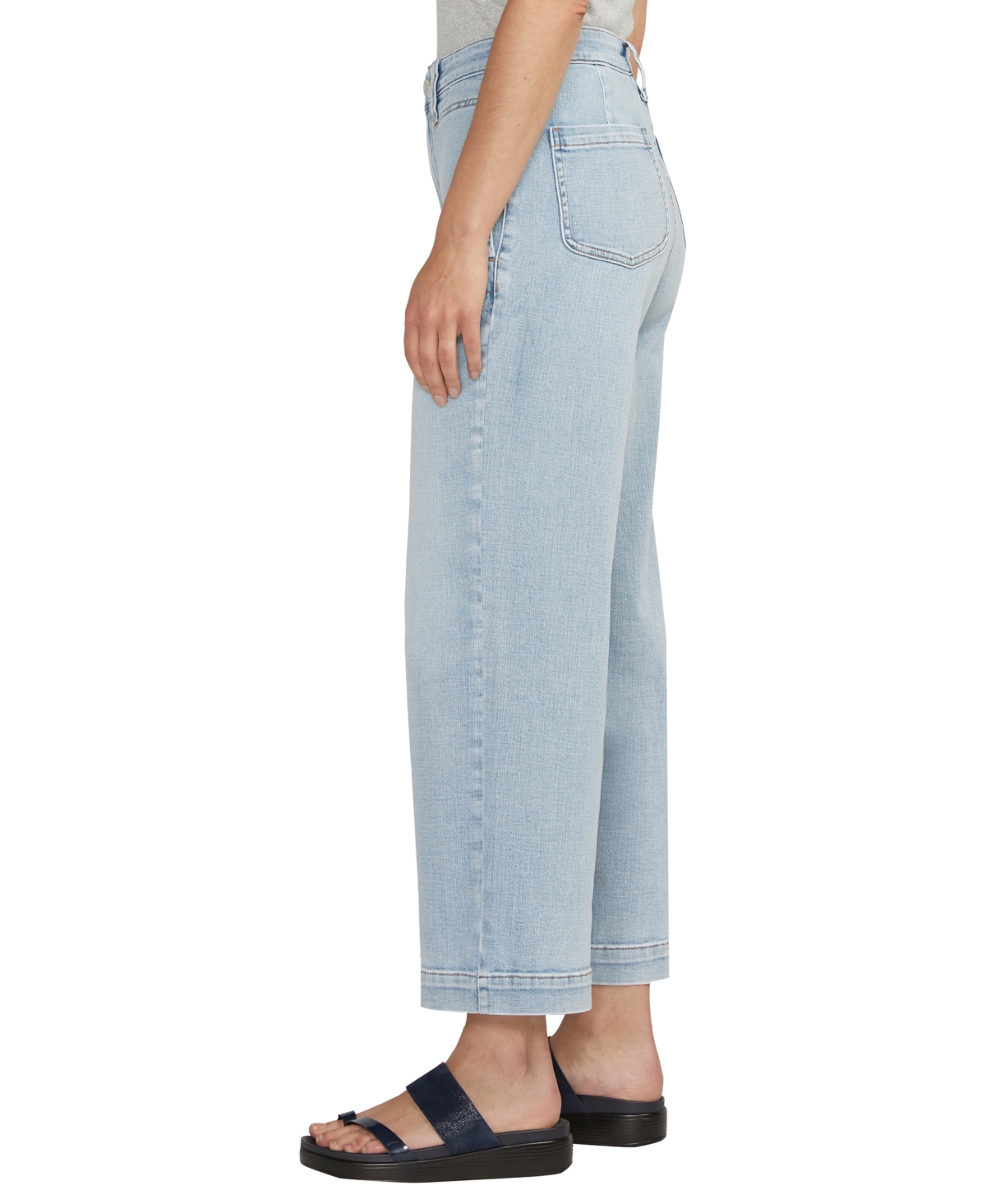 Shop Jag Women's Sophia High Rise Wide Leg Cropped Jeans In Surf Spray Blue