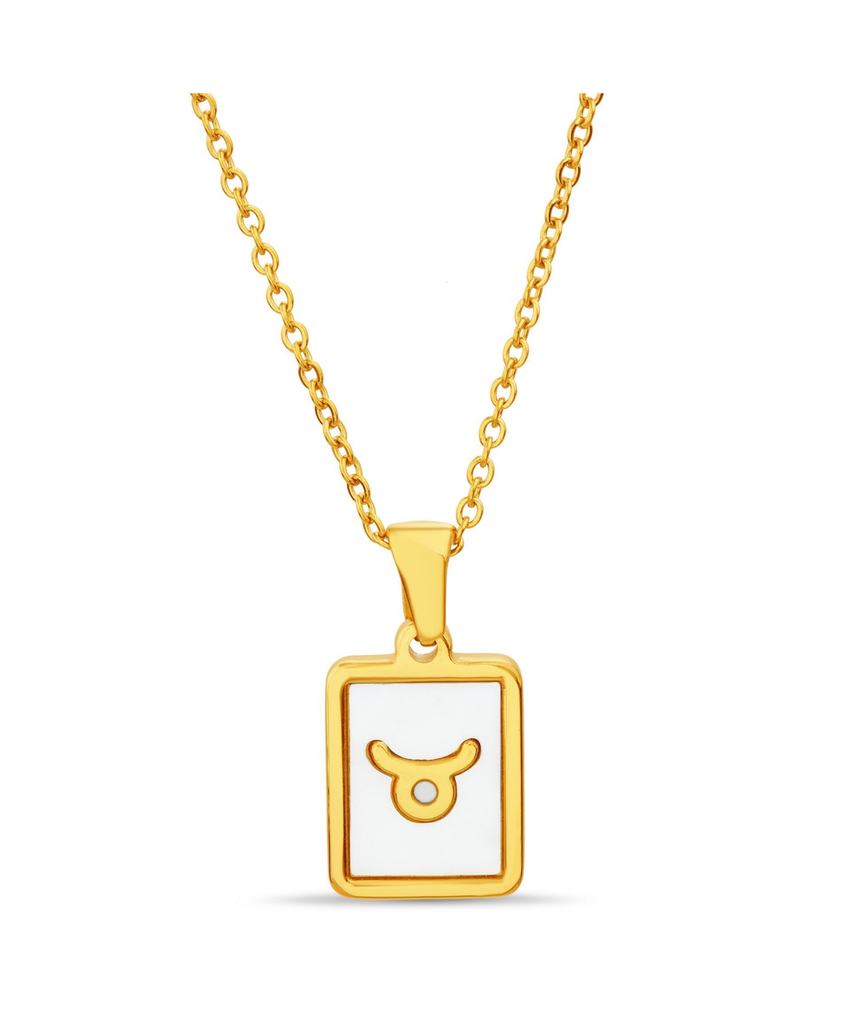 Shop Kensie Gold-tone Tag Zodiac Sign Pendant Necklace In Taurus