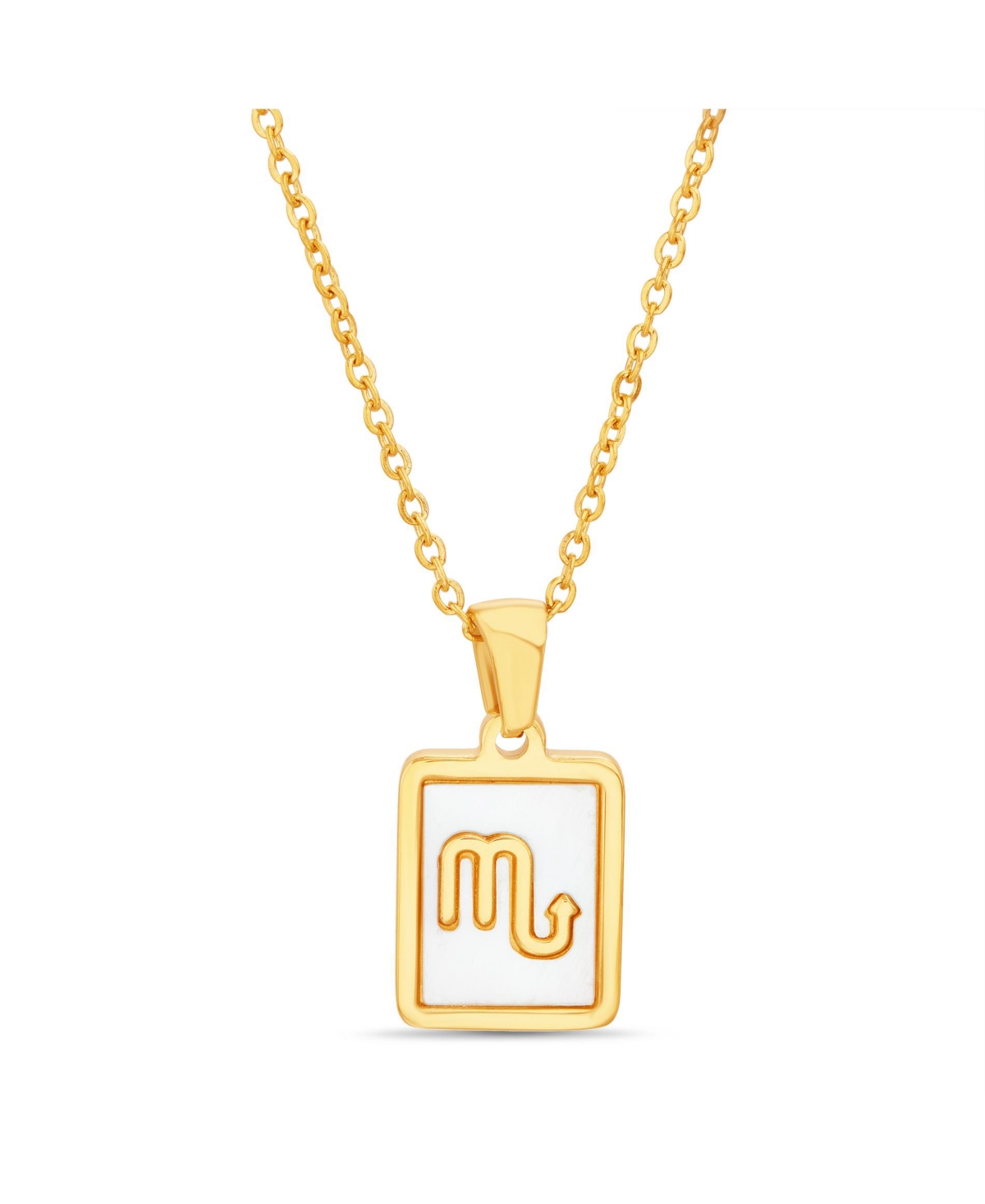 Shop Kensie Gold-tone Tag Zodiac Sign Pendant Necklace In Scorpio