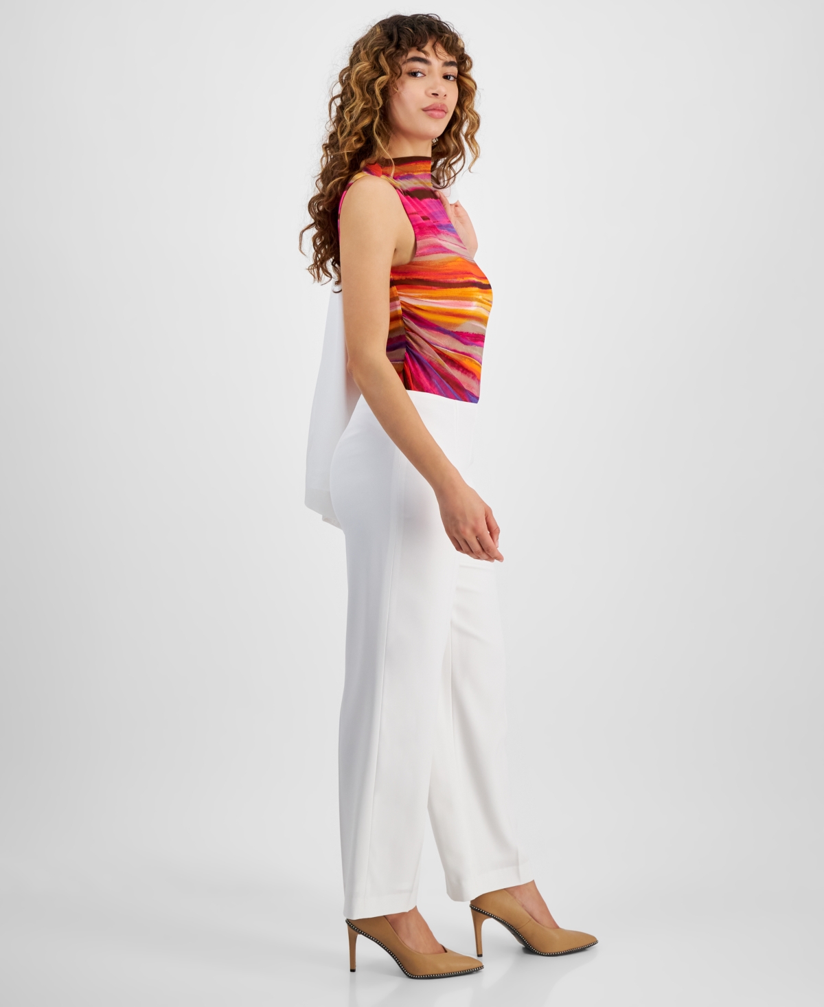 Shop Bar Iii Women's Darted-waist Wide-leg High-rise Pants, Created For Macy's In Blanc