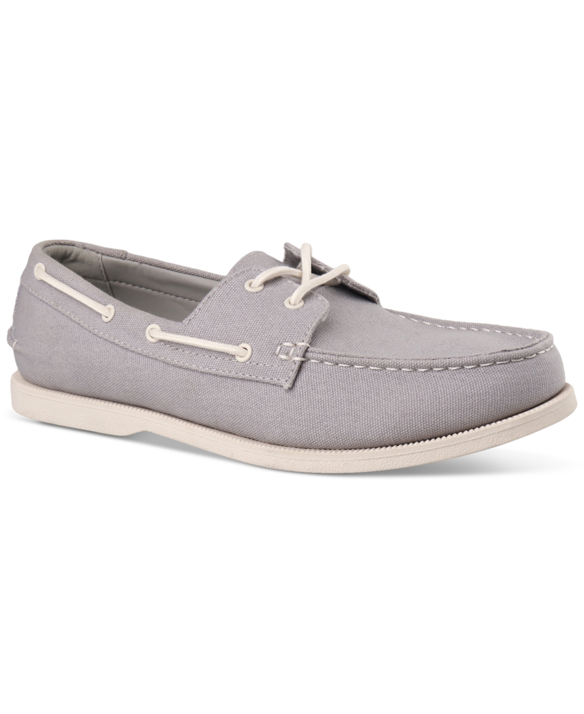 Shop Club Room Men's Elliot Lace-up Boat Shoes, Created For Macy's In Grey