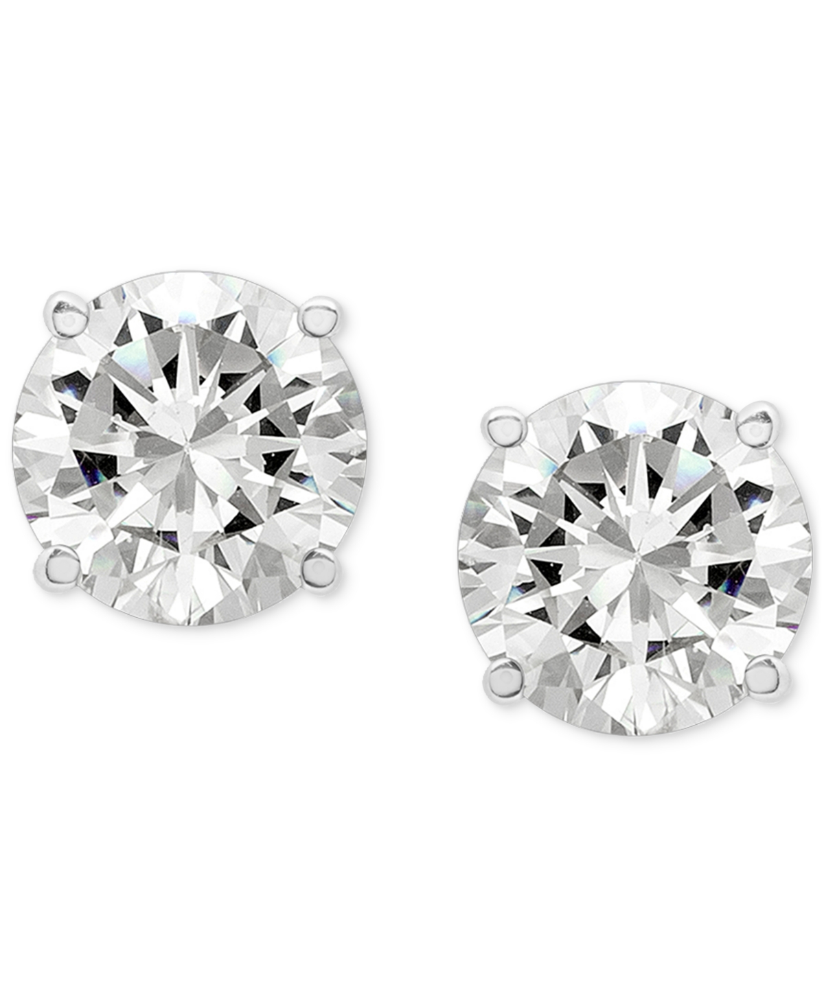 Diamond Four Prong Stud Earrings (2 ct. t.w.) in 14k- White Gold
