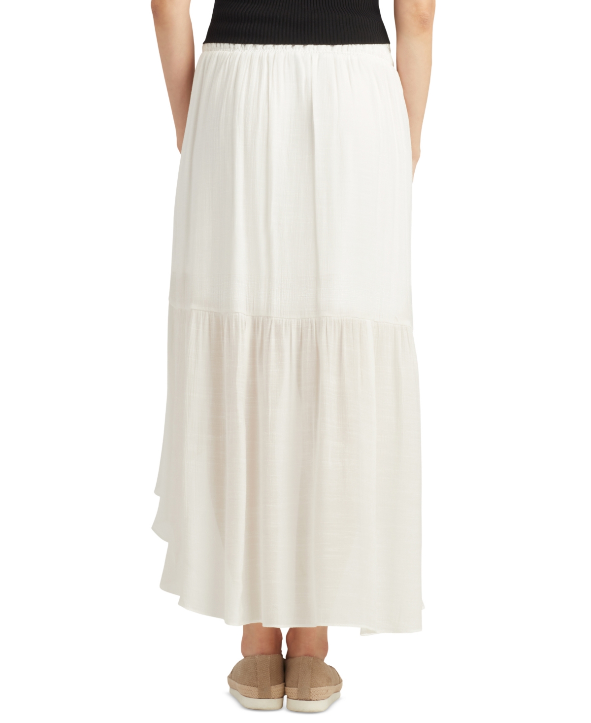 Shop Bcx Juniors' Pull-on High-low Maxi Skirt In Off White