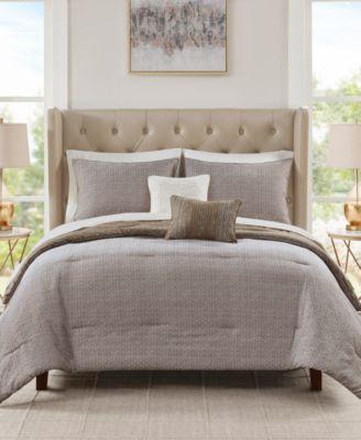 Shop Jla Home Berkley 9 Pc. Comforter Set Created For Macys In Brown