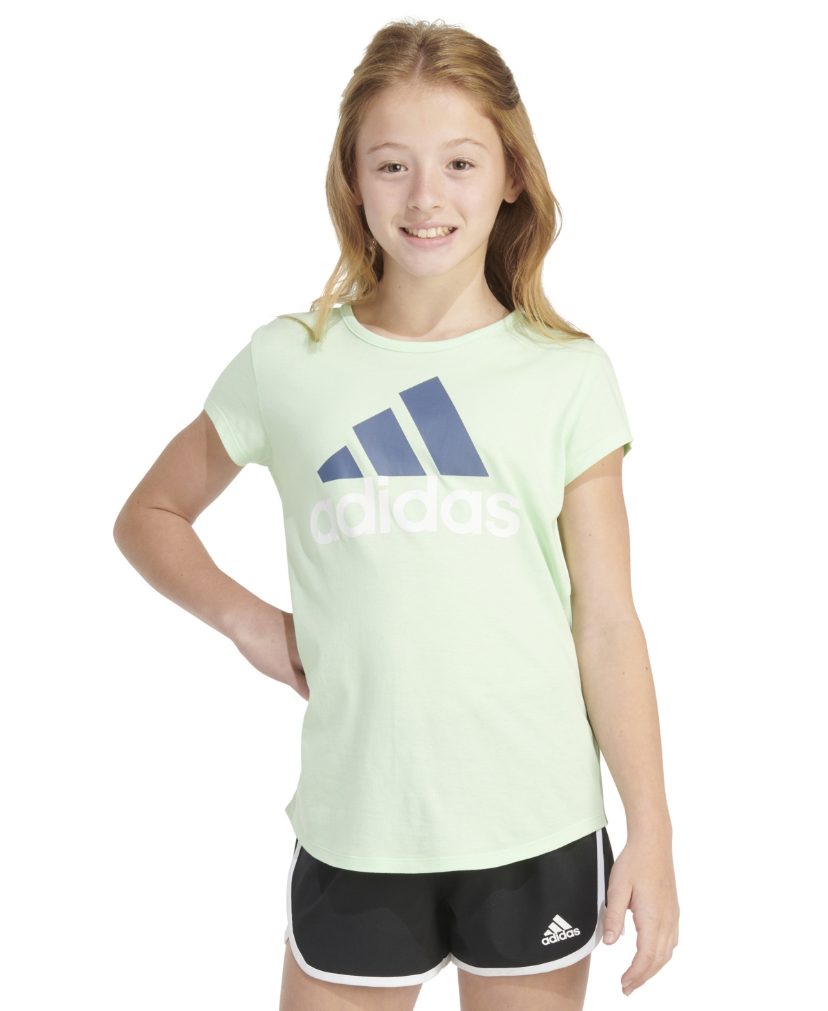 Shop Adidas Originals Big Girls Short-sleeve Cotton Essential Logo Graphic T-shirt In Pulse Magenta