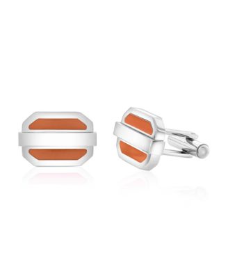 Stainless Steel Enamel Oval Cuff Links