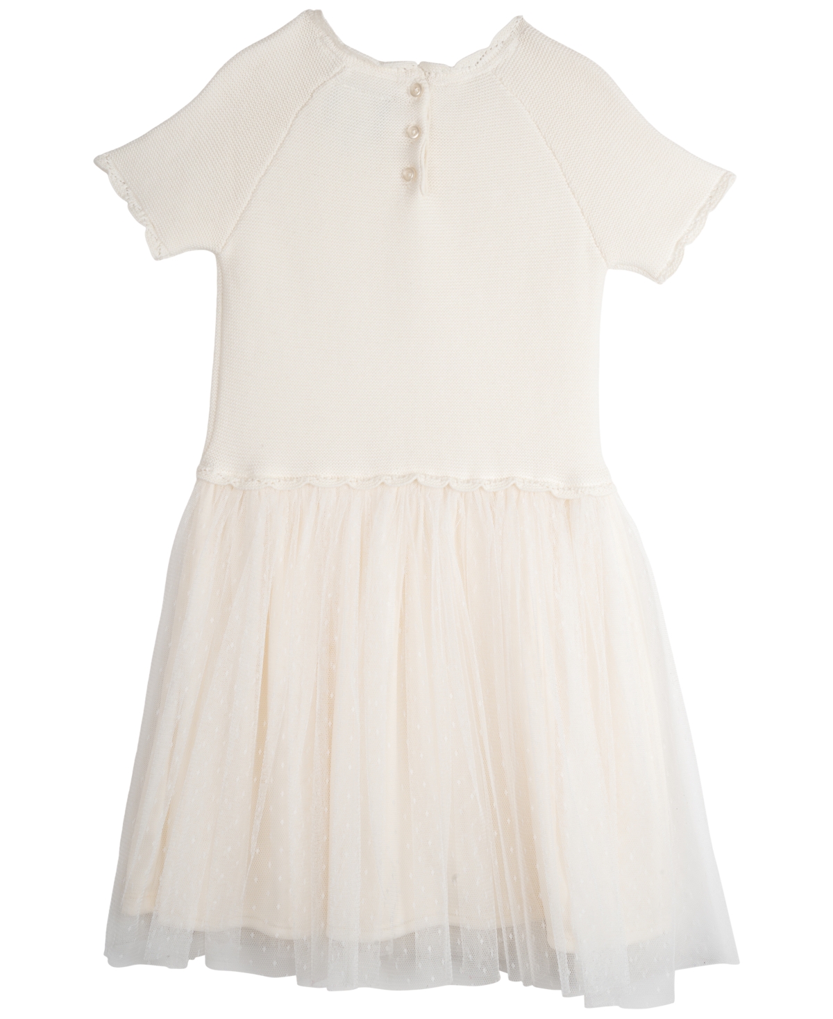 Shop Rare Editions Toddler Girls Crochet Flower Casual Dress In Ivory