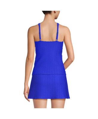 thumbnail image 2 of Lands' End Women's Chlorine Resistant Underwire Wrap Tankini Top - Turquoise Size 12 2 of 9