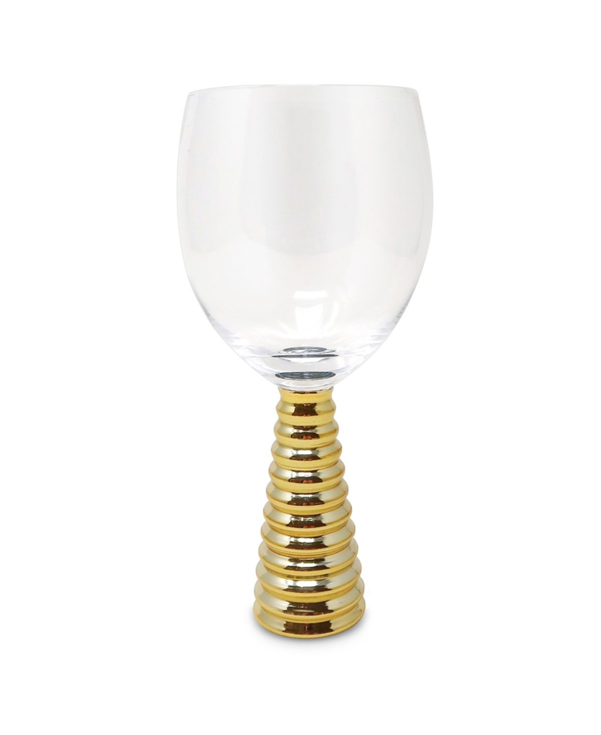 Vivience Designed Stemmed Water Glasses, Set Of 6 In Clear,gold
