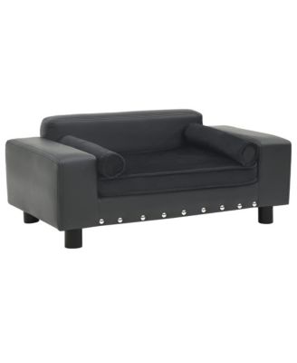 Dog Sofa 31.9"x16.9"x12.2" Faux leather (100% polyurethane) and plush (80% polyester, 20% cotton)