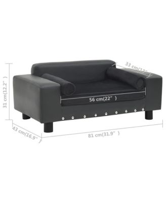 Dog Sofa 31.9"x16.9"x12.2" Faux leather (100% polyurethane) and plush (80% polyester, 20% cotton)