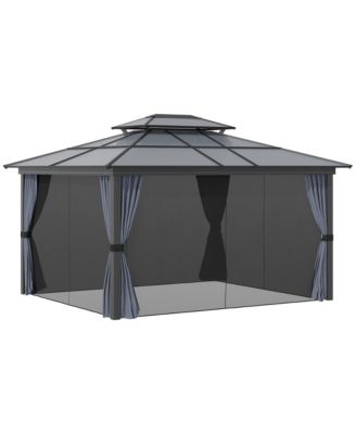 10x12 Hardtop Gazebo Permanent Pavilion, Light