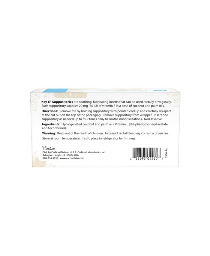 Carlson Labs Carlson KeyE Suppositories, 30 IU (20 mg) Vitamin E