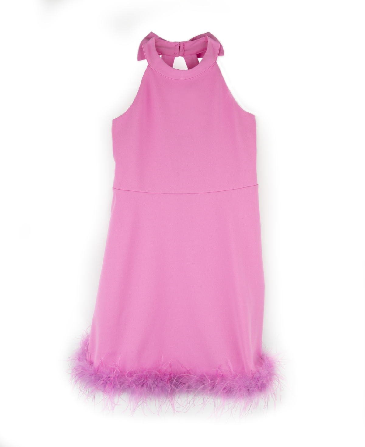 Emerald Sundae Kids' Big Girls Sleeveless Bow Back High Neck Dress In Pink