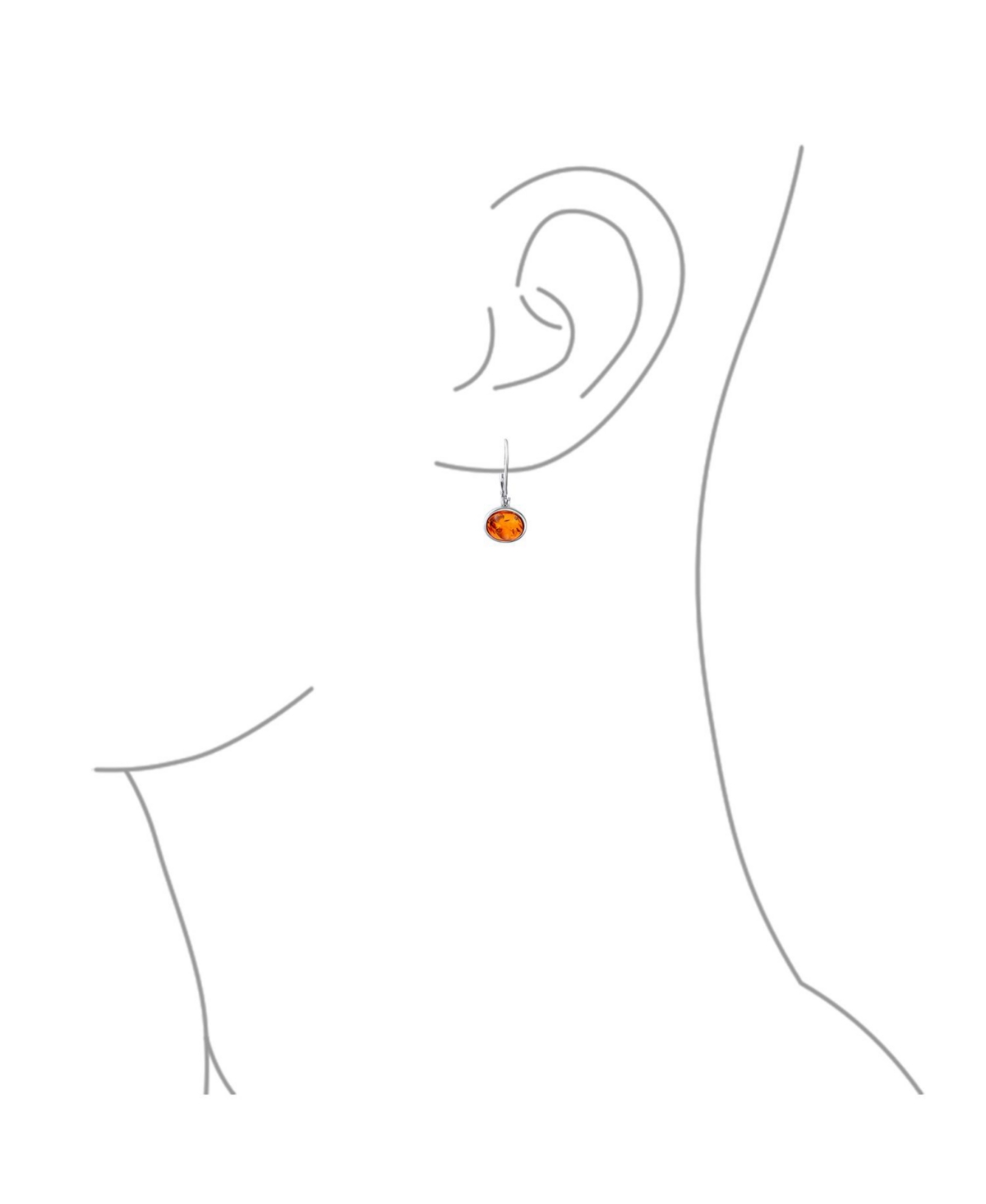 Bling Jewelry Simple Plain Bezel Set Lever Back Honey Natural Amber Oval s Drop Earrings For Women Sterling Silver 7MM