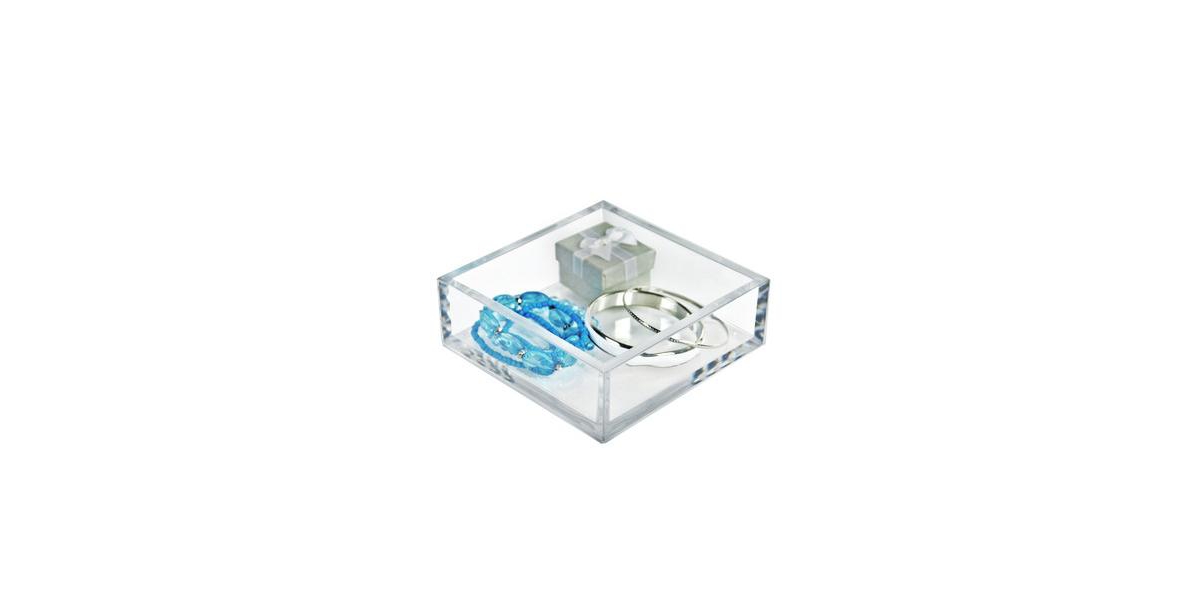 Deluxe Clear Acrylic Square Tray Organizer for Desk or Counter, 2-Pack, Gift Shop