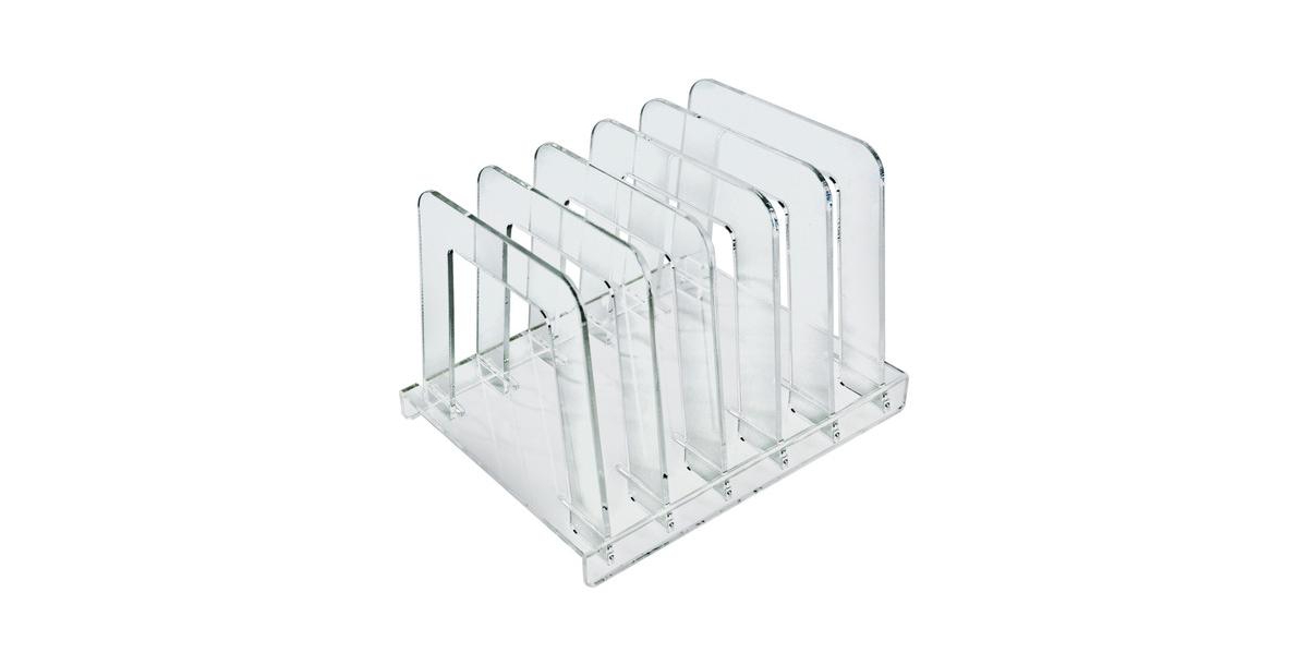 Clear Acrylic File Sorting Desk Organizer with Five Section Dividers