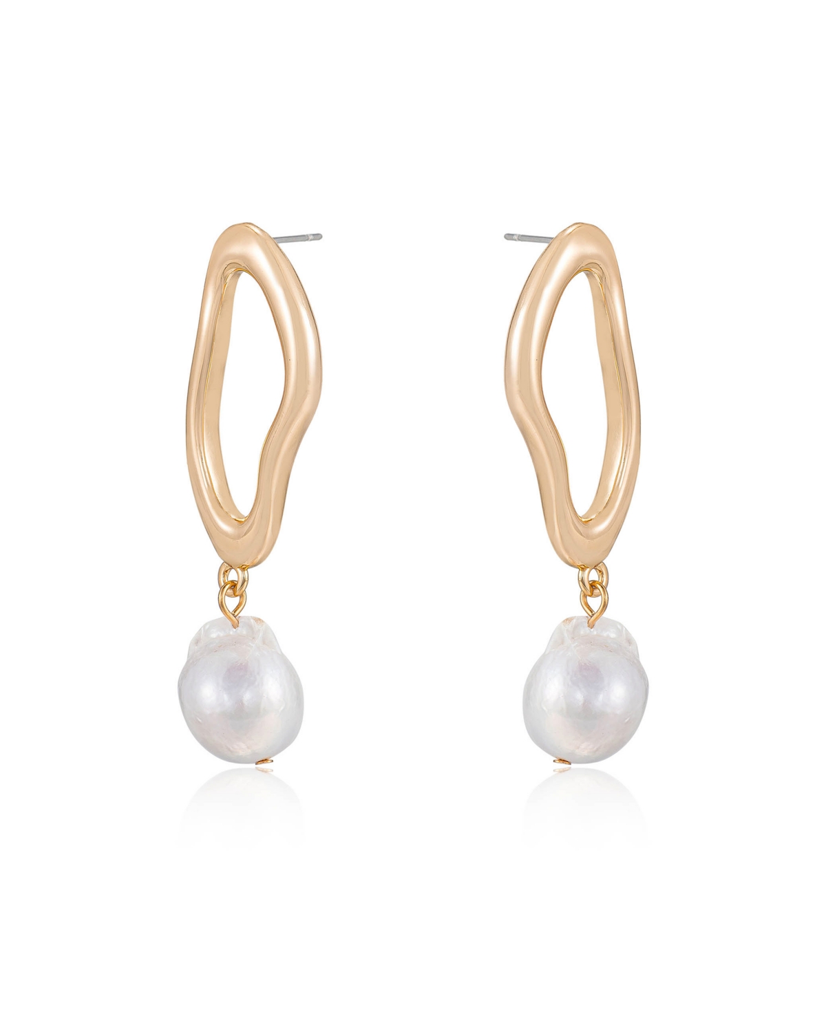 Ettika Open Circle 18k Gold-plated And Cultured Freshwater Pearl Dangle Earrings In Gold