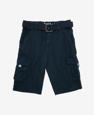 Big Boys Belted Twill Cargo Shorts