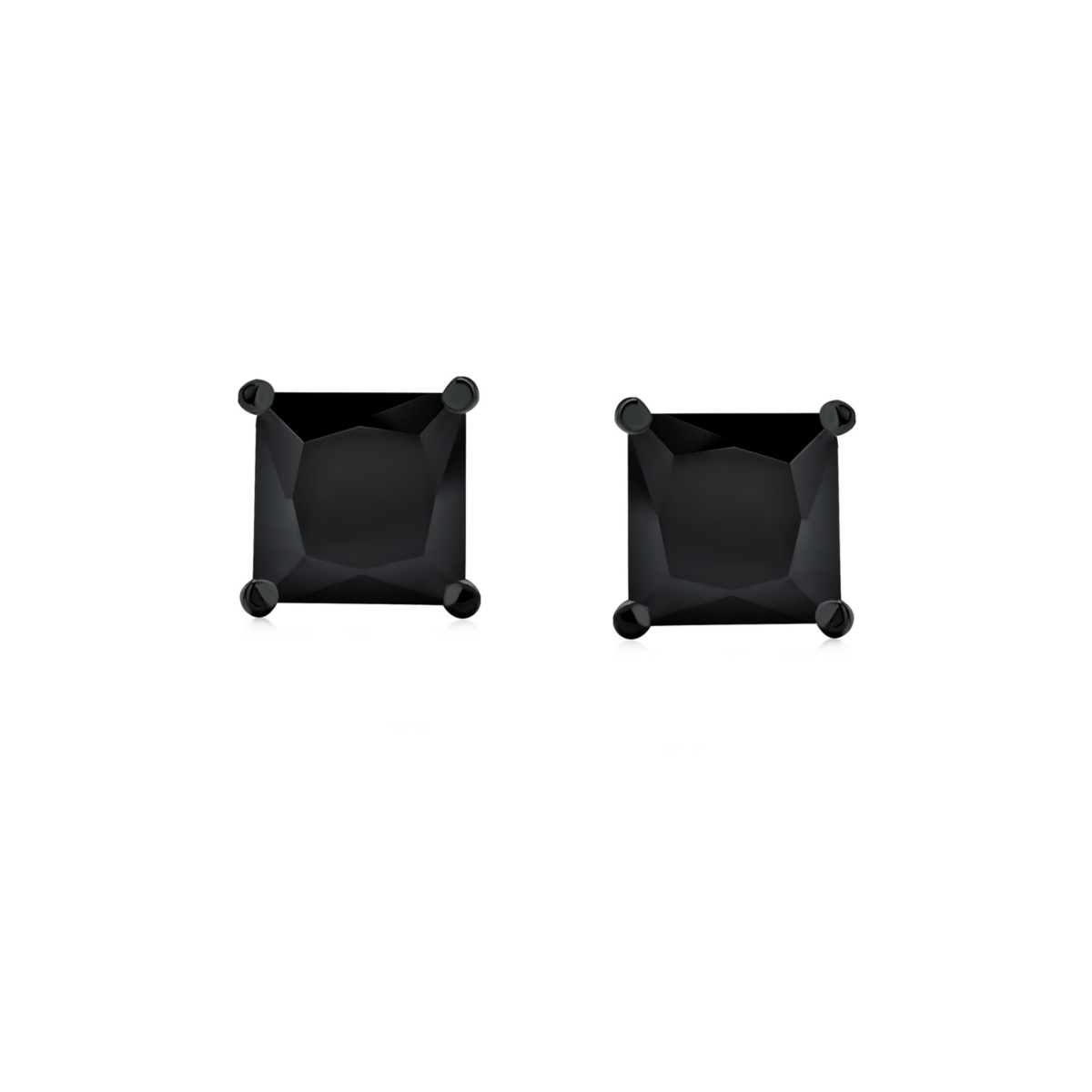 Bling Jewelry 1CTOnSquare Princess Cut Cubic Zirconia Solitaire Stud Earrings For Women Cz Secure Screw BackPlated Sterling Silve