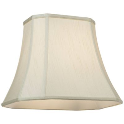 Imperial Shade Set of 2 Creme Medium Cut Corner Rectangular Lamp Shades 10" Top x 16" Bottom x 13" High (Spider) Replacement with Harp and Finial