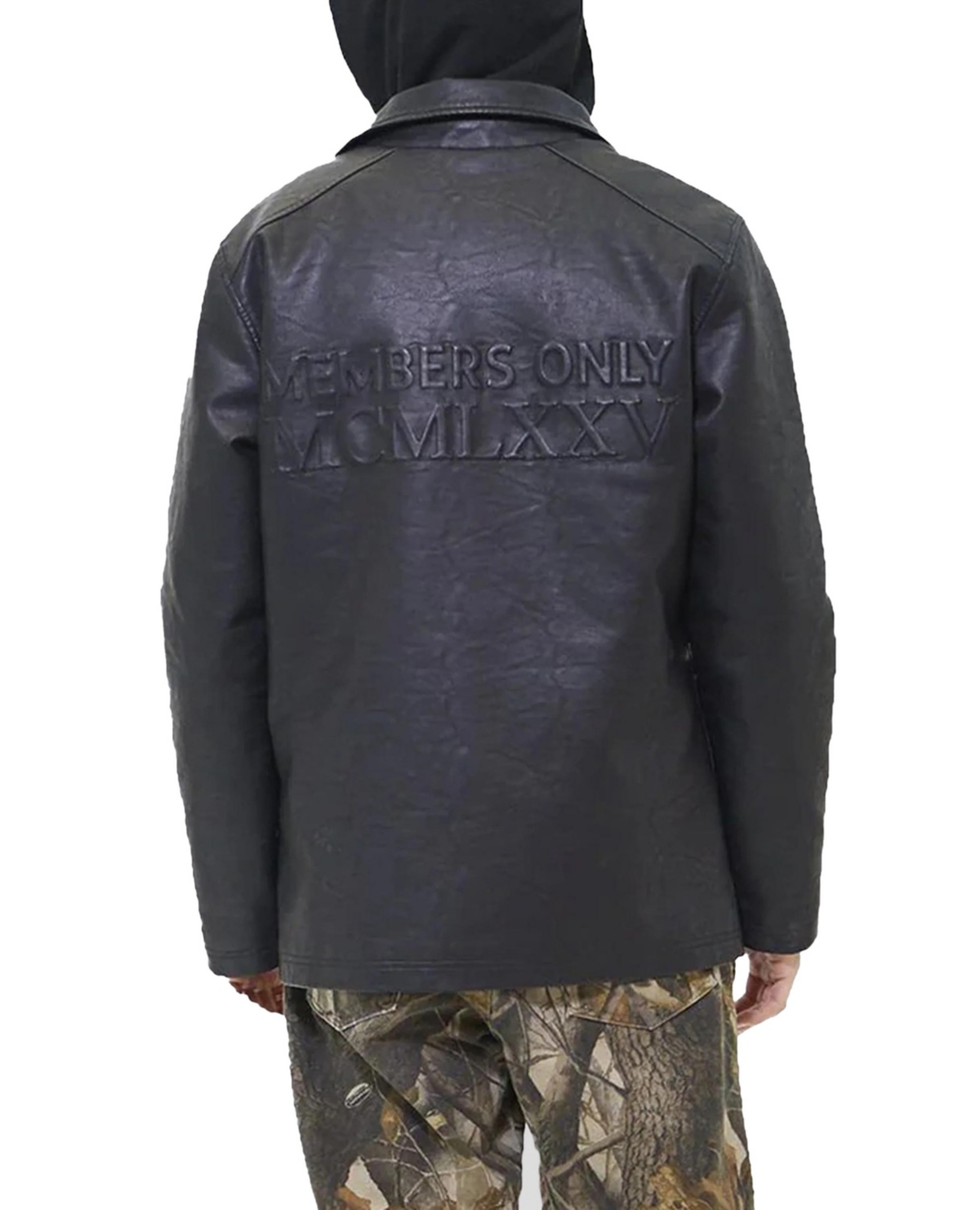 Men's Faux Leather Coach Jacket