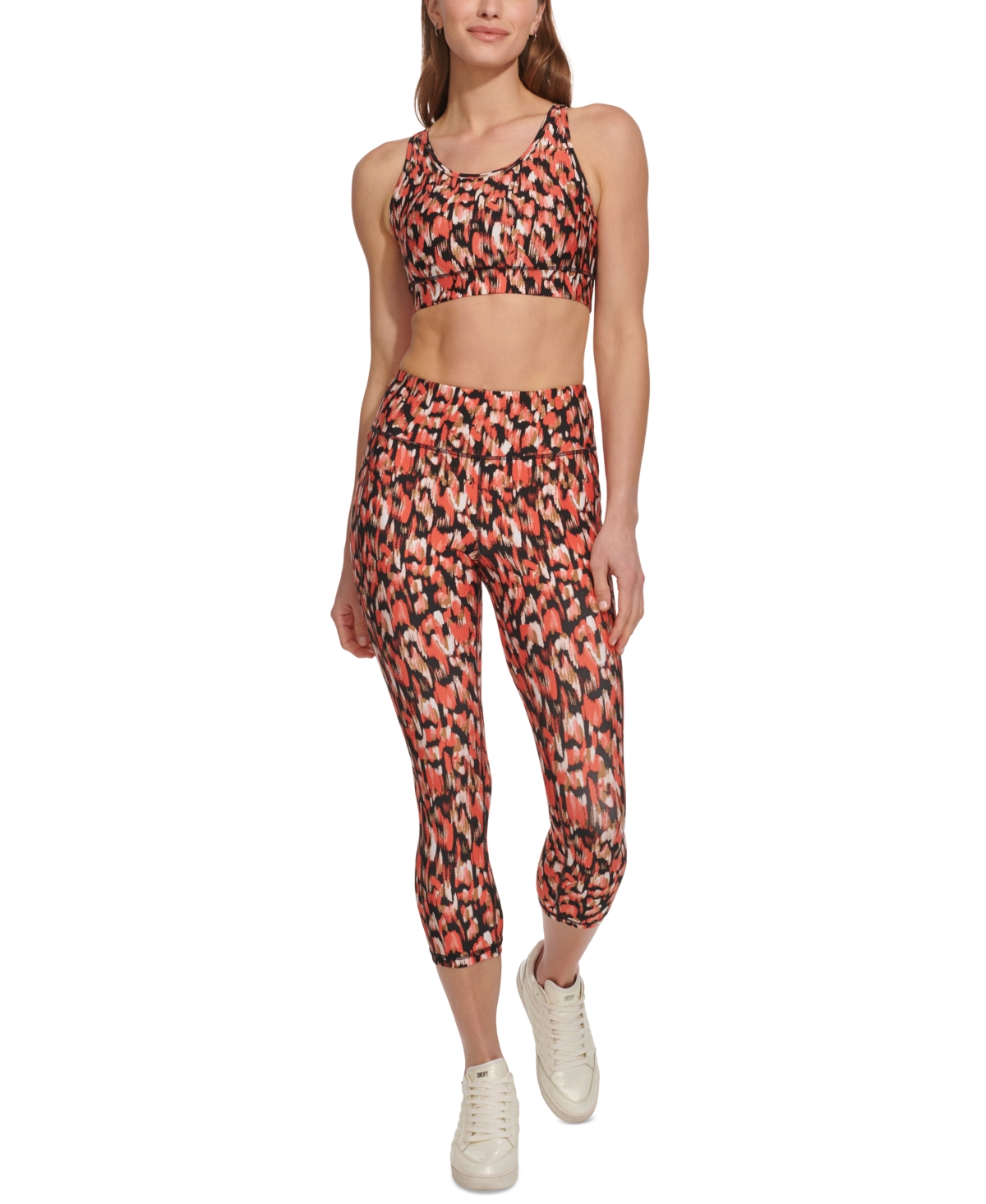 Dkny Sport Women's Printed High-Waist Cropped Leggings