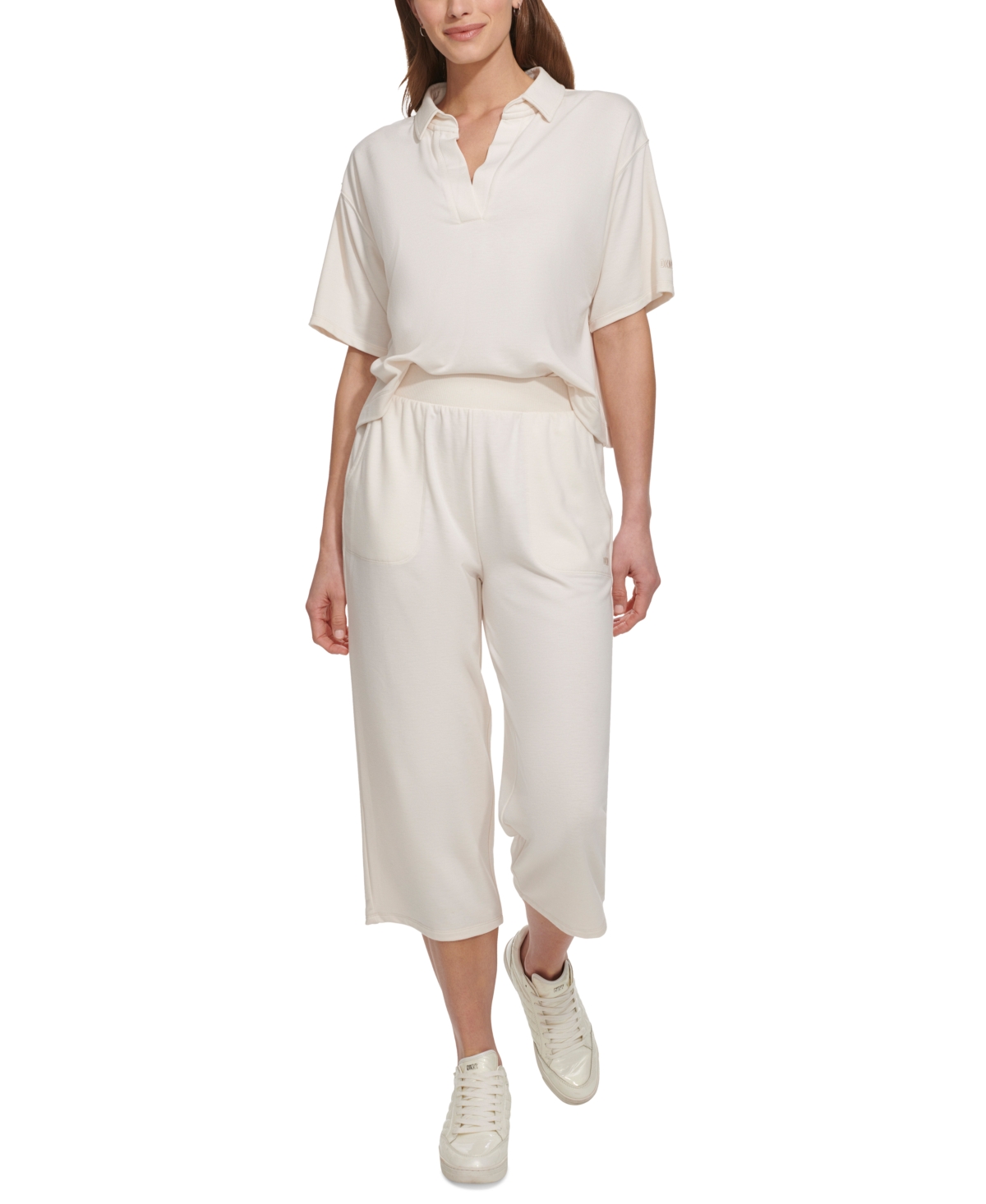 Dkny Sport Women's High-Rise Cropped Wide-Leg Pants