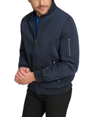 Calvin Klein - Men's Solid-Color Zipper Flight Jacket